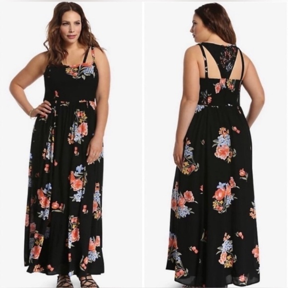 Torrid Insider Collection Floral Lace Inset Maxi Dress Size 20 - Picture 1 of 10